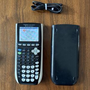 Texas Instruments TI-84 Plus C Silver Edition Graphing Calculator w Cover & Cord